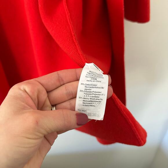 J. Crew 365 Juliette Open-Front Mid Length Knit Sweater Blazer Red XS - Picture 6 of 6